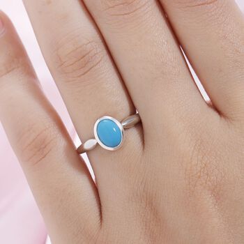 Amerikanischer, nat&uuml;rlicher Sleeping Beauty T&uuml;rkis-Ring, 925 Silber platiniert  ca. 1,12 ct