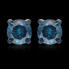 Blaue Diamant-Ohrringe, P1 SGL zertifiziert, 585 Weißgold ca. 0,40 ct image number 1