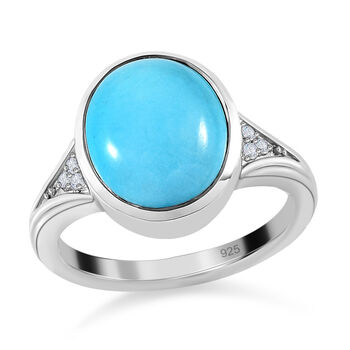 AA Sleeping Beauty T&uuml;rkis und Zirkon-Ring - 4,32 ct.