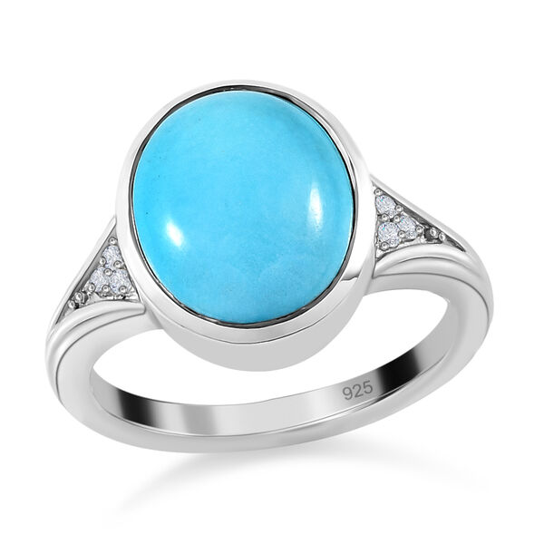 AA Sleeping Beauty Türkis und Zirkon-Ring - 4,32 ct. image number 4