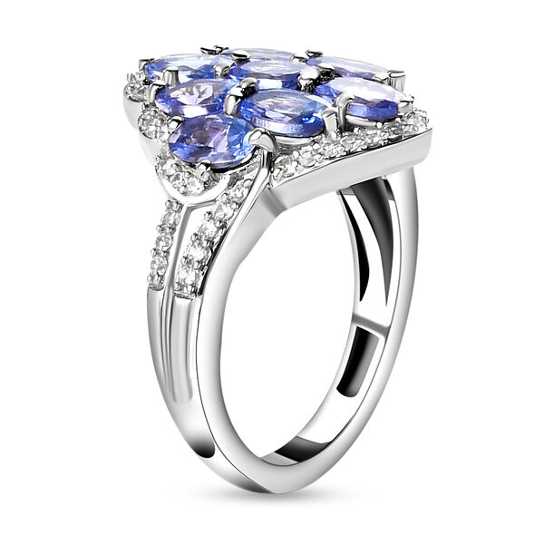 Tansanit und Zirkon Cluster Ring - 2,50 ct. image number 5