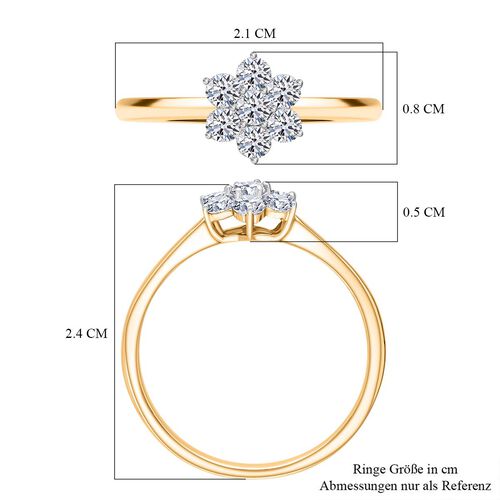 LUXURIANT DIAMOND - Lab Grown Diamant SI-GH SGL zertifiziert Ring 925 Silber Gelbgold Vermeil (Größe 17.00) ca. 0.50 ct image number 6