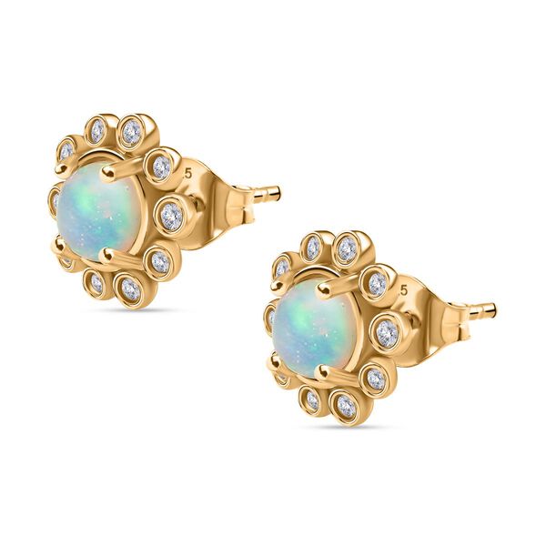 D'Joy Natürliche, äthiopische Welo Opal und Zirkon Ohrringe - 1,67 ct. image number 3