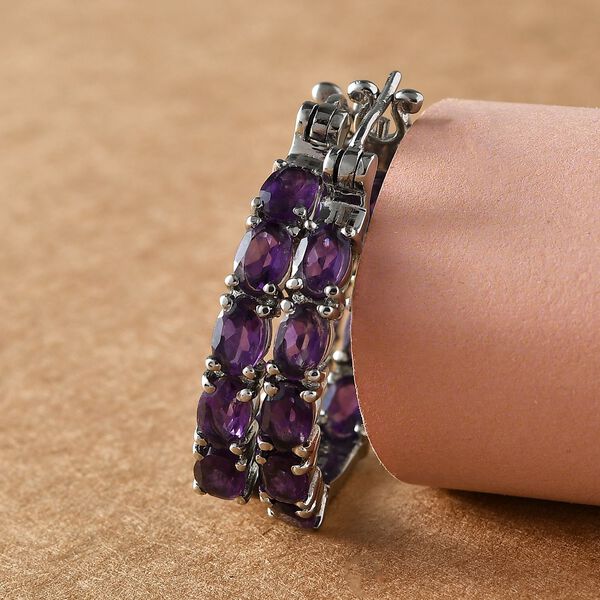 Afrikanische Amethyst-Ohrringe, Edelstahl, ca. 7,07 ct image number 2