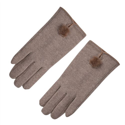 Kaschmirhandschuhe mit Mikroplüschfutter, Braun image number 0