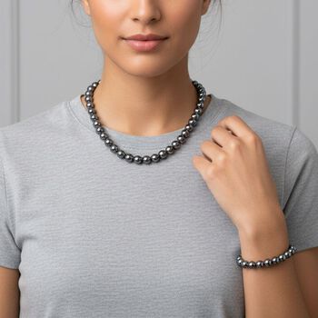 2er Set - Terahertz Halskette und Armband, 316L Edelstahl ca. 255.00 ct