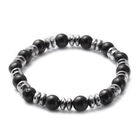 Flexibles H&auml;matit und Schungit-Armband, ca. 18 cm, ca. 92,00 ct