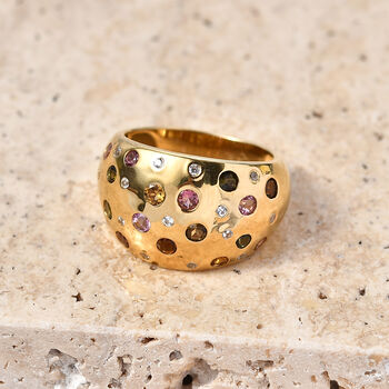 EVER TRUE AA Mehrfarbig-Turmalin Ring Nickelfreies Messing (Gr&ouml;&szlig;e 17.00) ca. 1,27 ct