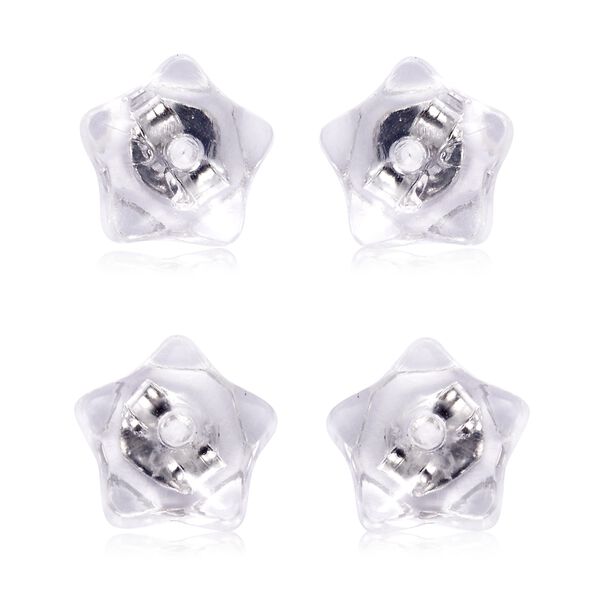 9 Paar Ohrstopper Set Rund, 925 Silber Kern mit Silikon, rhodiniert vergoldet rosévergoldet image number 6