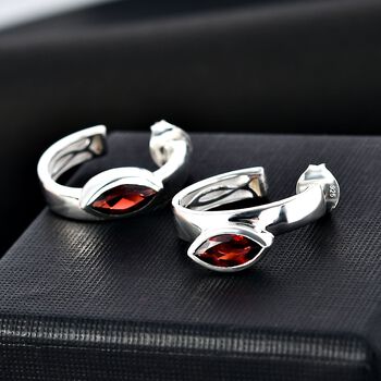 Roter Granat Ohrringe 925 Silber ca. 1.78 ct