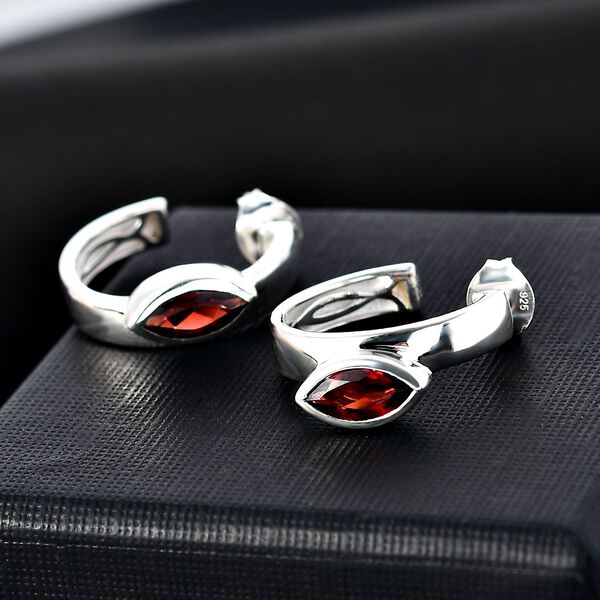 Roter Granat Ohrringe 925 Silber ca. 1.78 ct image number 2