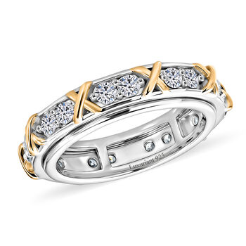 LUXURIANT DIAMOND - Lab Grown Diamant SI-GH Ring 925 Silber Rhodiniert und 750 Gelbgold Vermeil (Gr&ouml;&szlig;e 18.00) ca. 2,14 ct