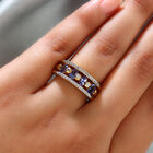 Tansanit und Zirkon Ring 925 Silber vergoldet  ca. 1,45 ct image number 2