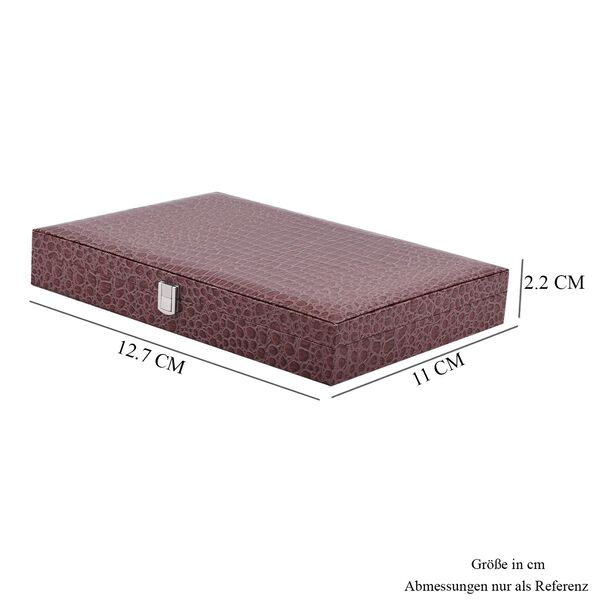 Schmuckkasten mit Kroko-Pr&auml;gung, Braun image number 7