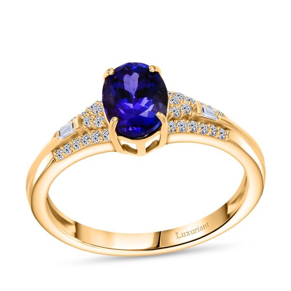 LUXURIANT DIAMANT - AAA Tansanit, Lab Grown Diamant Ring 375 Gold (Größe 19.00) ca. 1,53 ct image number 3