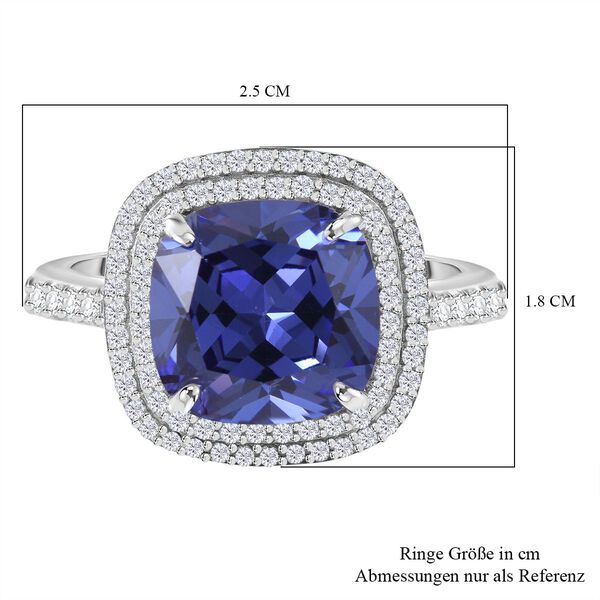 Blauer und wei&szlig;er Zirkonia-Ring - 9,62 ct. image number 4