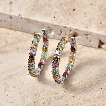 D'Joy AA Mehrfarbig-Turmalin Ohrringe 925 Silber Rhodiniert ca. 4.28 ct