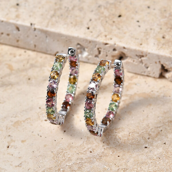 D'Joy AA Mehrfarbig-Turmalin Ohrringe 925 Silber Rhodiniert ca. 4.28 ct image number 1