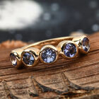 Tansanit 5 Stein Ring 925 Silber 585 Vergoldet image number 1
