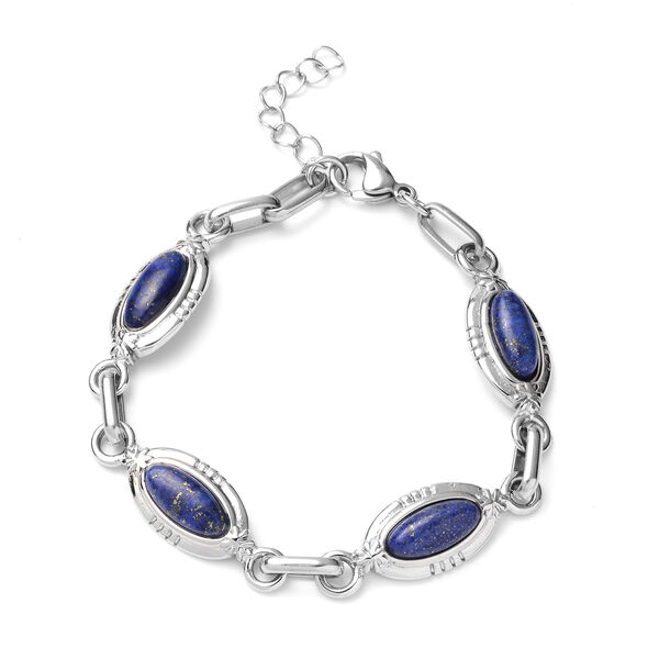 Lapislazuli Armband 19 cm in Edelstahl ca. 12,00 ct image number 0