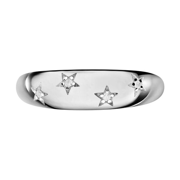 Funkelnder Diamant-Ring in platiniertem Silber