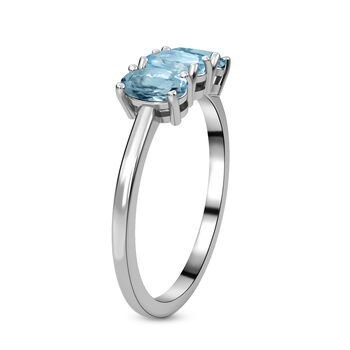 Himmelblauer Topas-Ring, 925 Silber  ca. 1,82 ct