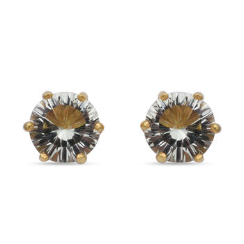 Prasiolith Ohrstecker 925 Silber Vergoldet ca. 3.15 ct