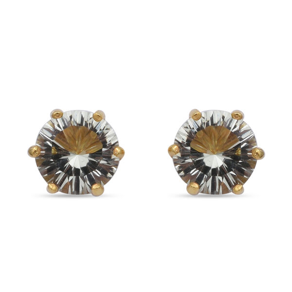 Prasiolith Ohrstecker 925 Silber Vergoldet ca. 3.15 ct