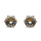 Prasiolith Ohrstecker 925 Silber Vergoldet ca. 3.15 ct
