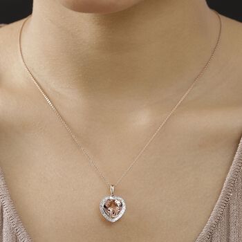 AAA Morganit und Diamant Anh&auml;nger in 585 Ros&eacute;gold - 5,04 ct.