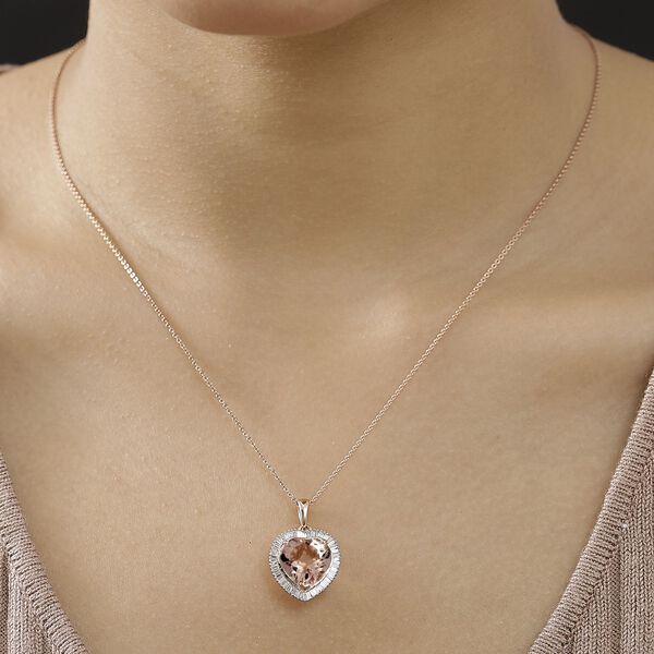 AAA Morganit und Diamant Anhänger in 585 Roségold - 5,04 ct. image number 3
