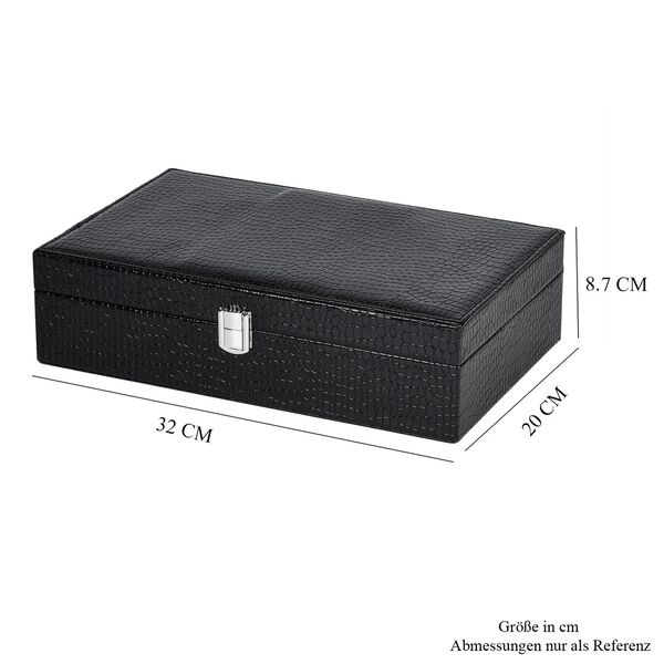 Premium Schmuckbox mit Silberpoliertuch, 32x20x8,7 cm, Schwarz image number 6