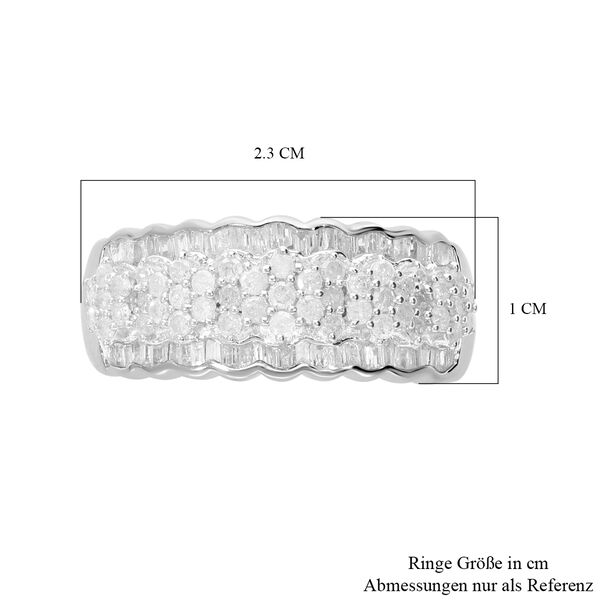 Weißer Diamant Ring, 925 Silber platiniert (Größe 20.00) ca. 1.00 ct image number 4