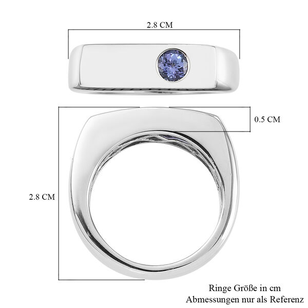 Tansanit Herren Ring 925 Silber Platin-&Uuml;berzug image number 7