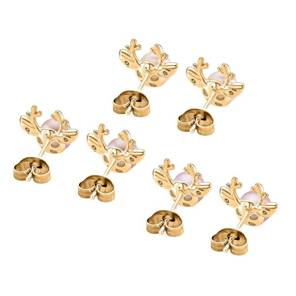 Pfirsich-Süßwasser Perle (5-7 mm), Lila Süßwasser Perle (5-7mm) Schmuckset 316L Edelstahl image number 4