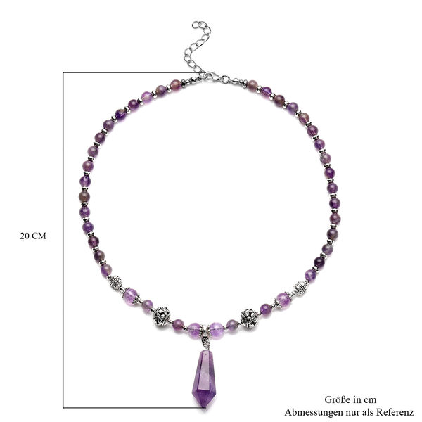 Afrikanische Amethyst-Halskette, ca. 45 cm, silberfarben ca. 101,00 ct image number 5