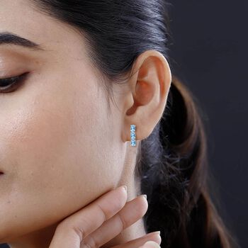 Zertifiziert und gepr&uuml;ft AAA Santamaria Aquamarin Ohrringe in 585 Wei&szlig;gold - 2,40 ct.