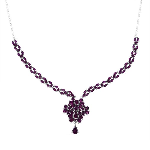 AA Rhodolith Granat Halskette - 13,62 ct.