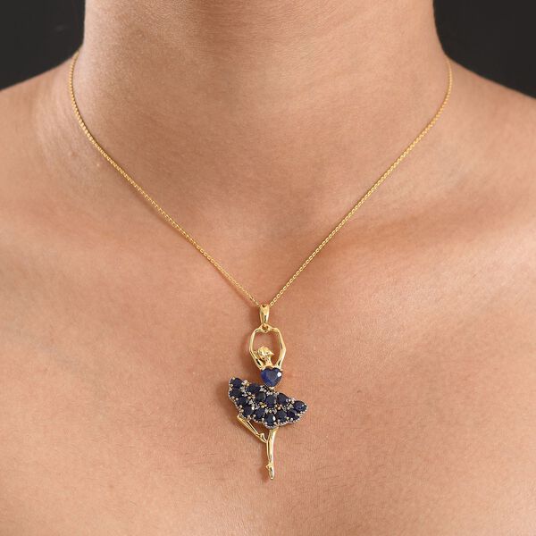 D'Joy AA Masoala Saphir und Zirkon Anhänger mit 50cm Kette - 4,28 ct. image number 3