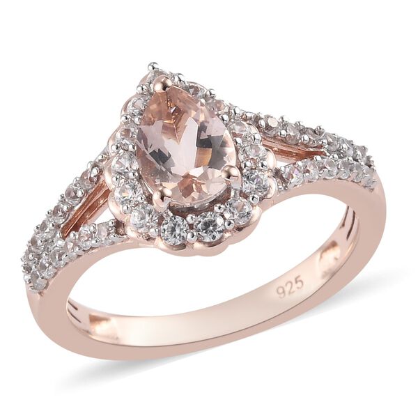 Morganit und Zirkon Ring 925 Silber Ros&eacute;gold image number 4