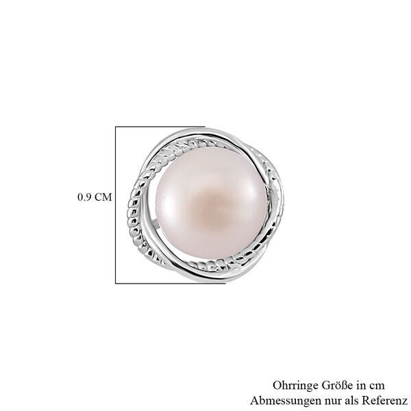 Weiße Süßwasser Perle Ohrringe 925 Silber rhodiniert image number 6