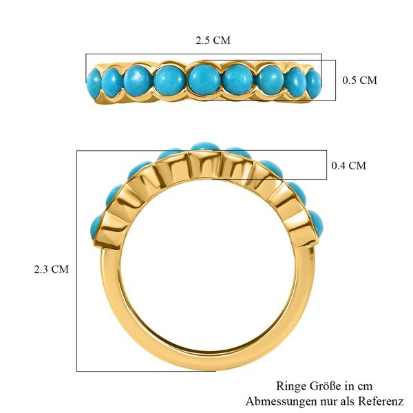 Amerikanischer, natürlicher Sleeping Beauty Türkis Ring, 925 Silber Gelbgold Vermeil, (Größe 17.00) ca. 1.25 ct image number 7