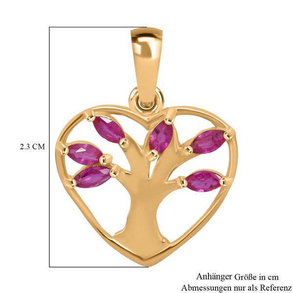 Burma-Rubin  Anh&auml;nger 925 Silber vergoldet ca. 0.48 ct image number 5