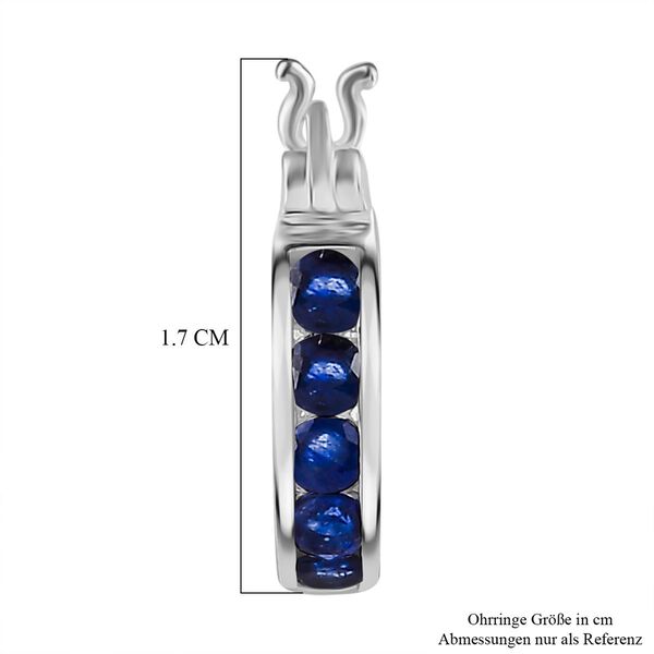 Masoala Saphir (Fissure gef&uuml;llt) Creolen, 925 Silber, ca. 1.17 ct image number 4