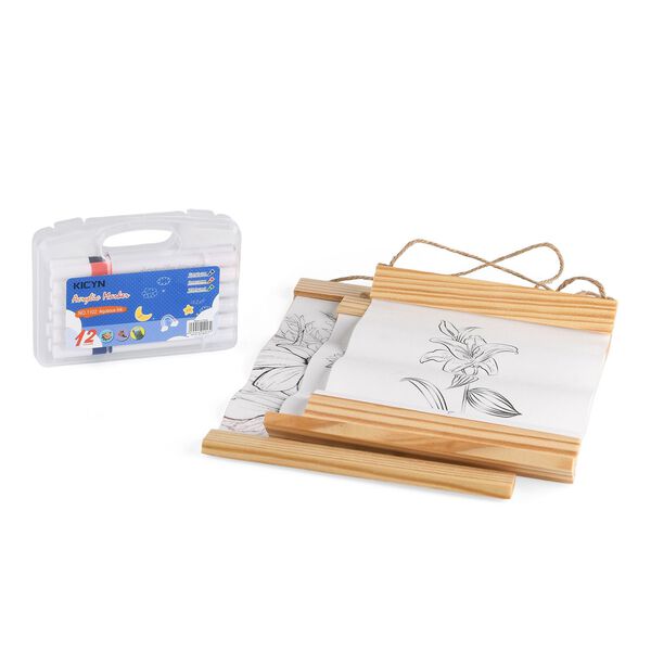 4er-Set Malset mit Acrylmarkern und Aufbewahrungsbox, Blumen-Skizzen image number 0