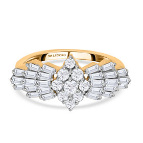 LUXORO SGL zertifizierter I1 G-H Diamant Ballerina Ring in 585 Gold - 1,02 ct.