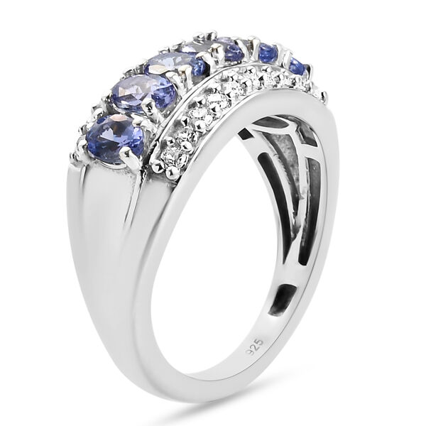 Tansanit und Zirkon Ring 925 Silber platiniert  ca. 1,52 ct image number 5