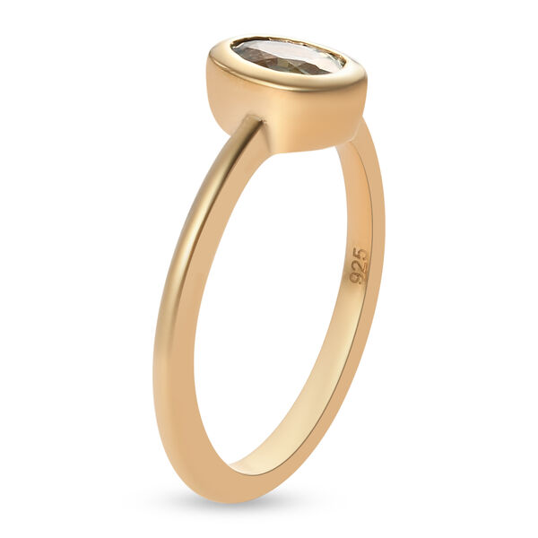 Gr&uuml;ner Saphir Solit&auml;r-Ring, 925 Silber vergoldet, 0,61 ct. image number 5
