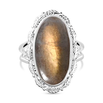 Feuer Labradorit Ring, 925 Silber (Größe 16.00) ca. 9,40 ct