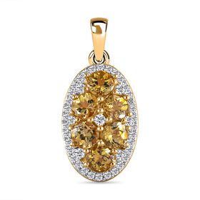 Natürlicher, goldener Tansanit und Zirkon-Anhänger - 2,07 ct.